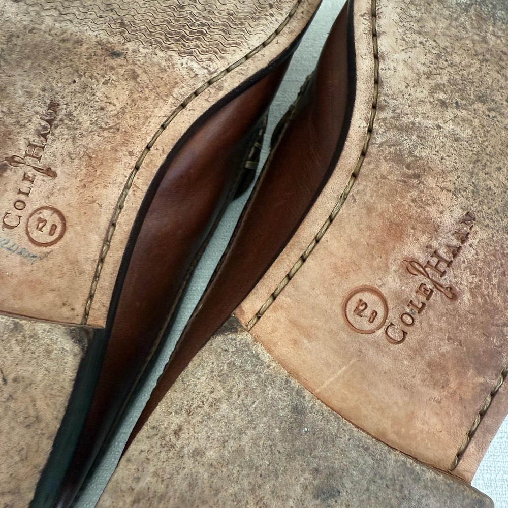 Cole Haan Rich Brown Leather Slip-On Loafer Mules - Picture 10 of 11